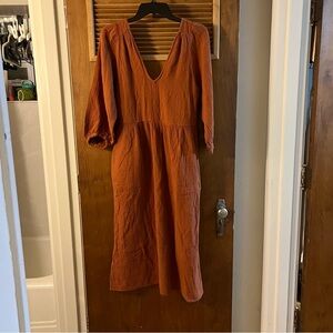 Madewell NWT Rust Orange Women's Dress Sz. S 100% Cotton
